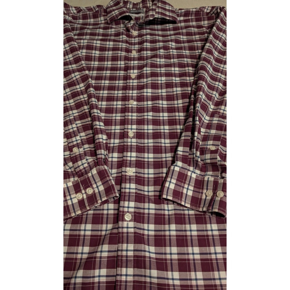 Michael Kors Big & Tall Long Sleeve Plaid Button Down BigFit Shirt Size 18 34-35